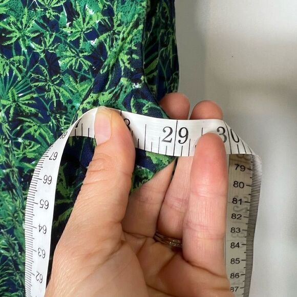 Ellos Blue Green Leaf Tropical Tank Dress Plus - Picture 9 of 9